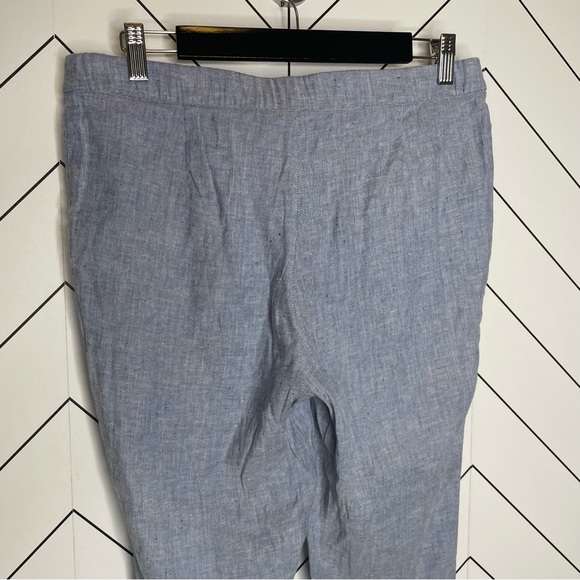 Theory | Thaniel Slim Cropped Chambray Linen Pull On Pants Blue Size 10 - Picture 9 of 14